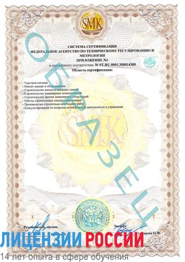 Образец сертификата соответствия (приложение) Орехово-Зуево Сертификат OHSAS 18001