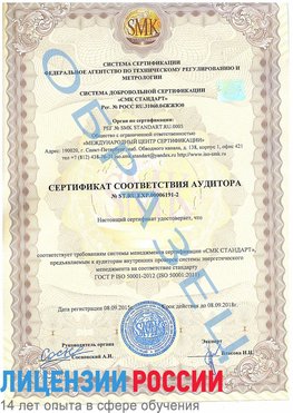 Образец сертификата соответствия аудитора №ST.RU.EXP.00006191-2 Орехово-Зуево Сертификат ISO 50001